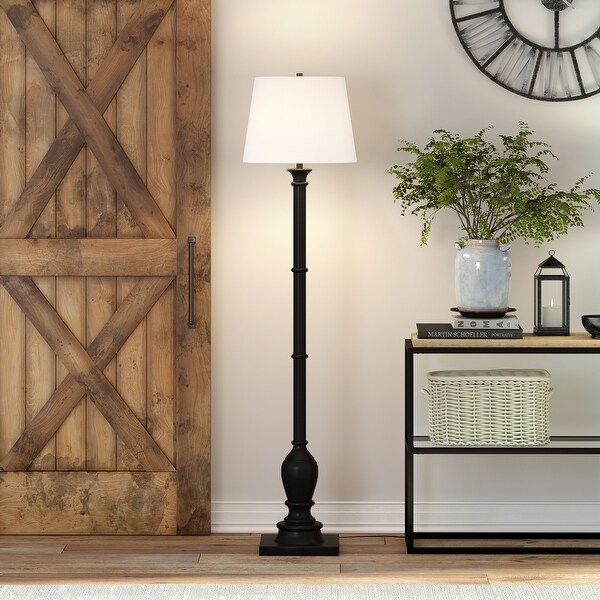 Minnie Farmhouse Blackened Bronze Lamp with Empire Shade - Bed