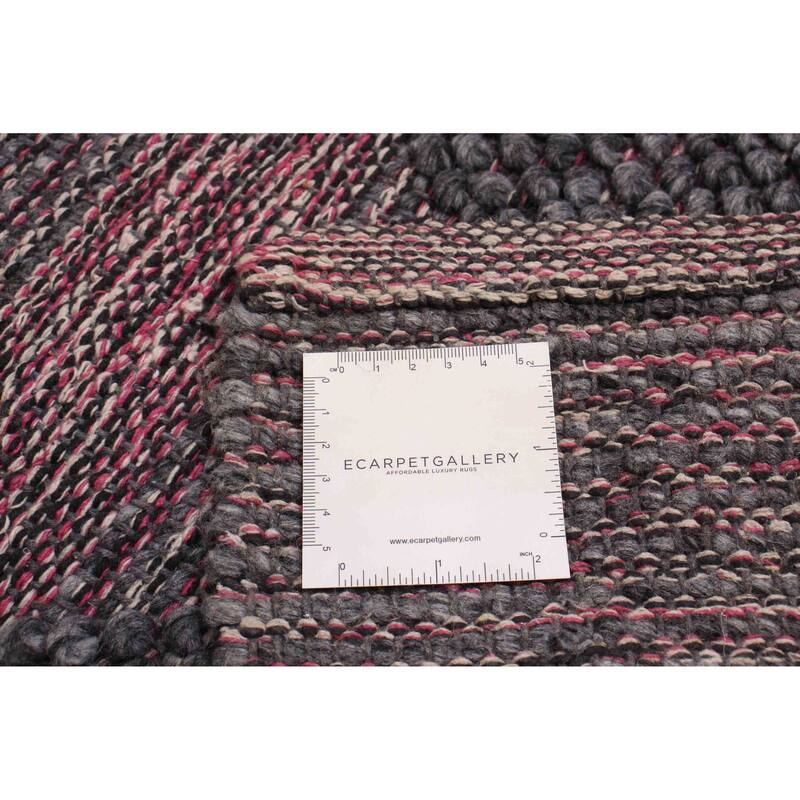 ECARPETGALLERY Braid weave Sienna Grey Wool Rug - 5'11 x 9'0