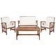 preview thumbnail 106 of 117, SAFAVIEH Fontana 4-piece Acacia Solid Wood Outdoor Conversation Patio Set