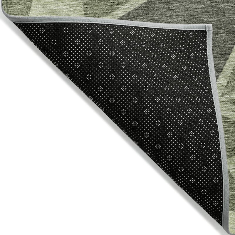 Machine Washable Indoor/ Outdoor Abstract Mosaic Chantille Rug