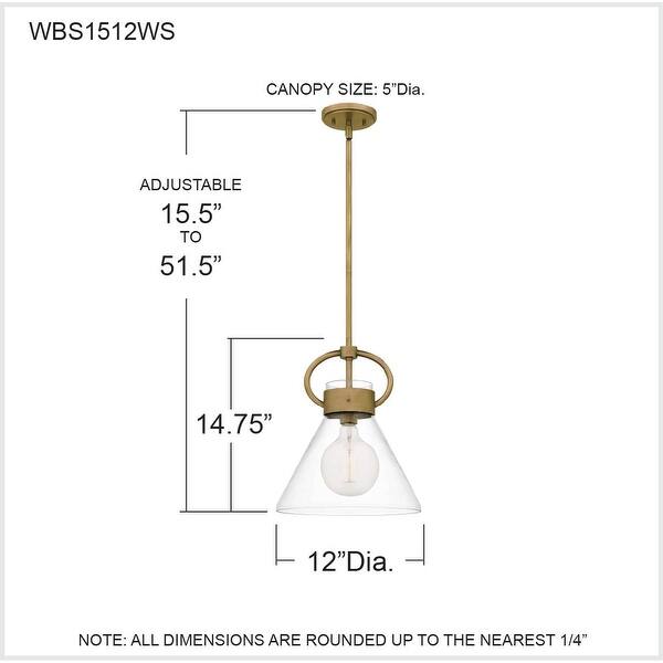 Webster 1-Light Weathered Brass Mini Pendant