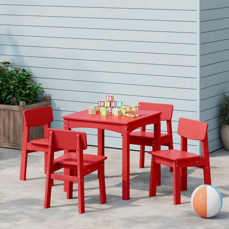 Polytrends Garden Party Kids Outdoor 5-Pieces Dining Set