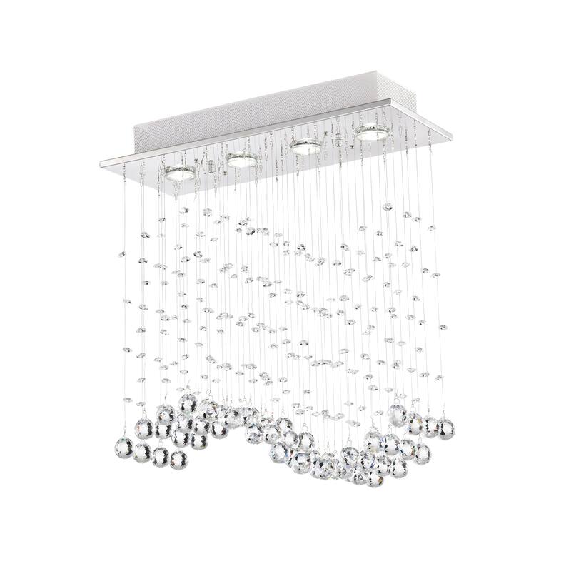 Panarea Rain Drop 4-Light Flush Mount for Kitchen, Living/Dining Room, Office