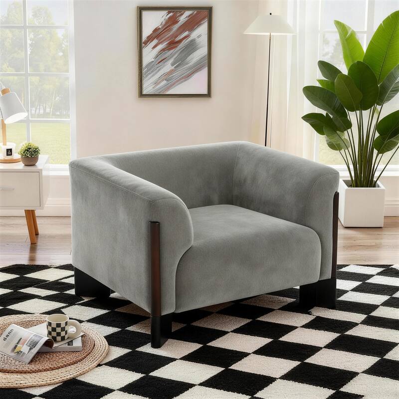 Modern Upholstered Arm Club Chair