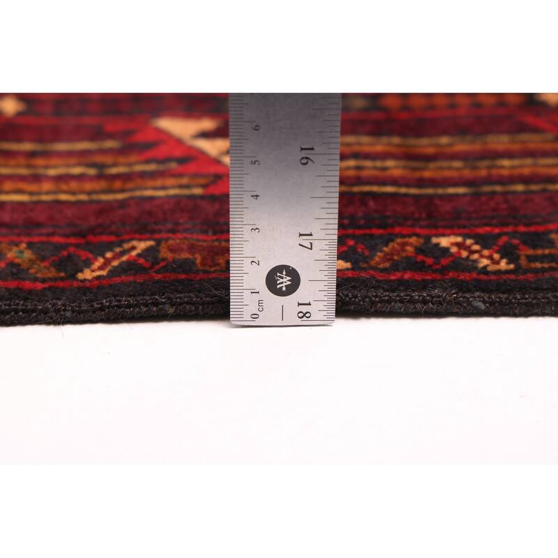 ECARPETGALLERY Hand-knotted Teimani Black, Dark Red Wool Rug - 3'7 x 6'8