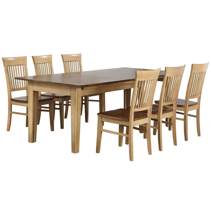 Extendable Dining Table 7 Piece 134" Seats 12 Rustic Rectangle Table