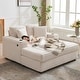 preview thumbnail 34 of 34, 60 Inch Upholstered Sofa Bed with Throw Pillows and Armrests, Comfy Corduroy