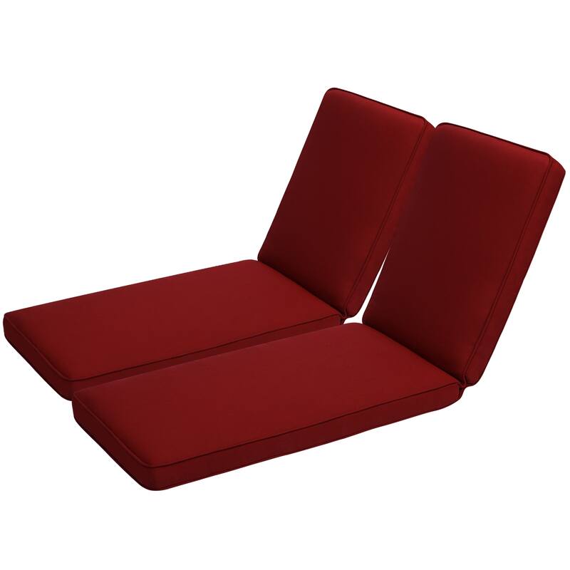 Aoodor Patio Chaise Lounger Cushions Set of 2, Olefin Fabric, Water-Resistant, 72x21x3 Inches(Only Cushions) - N/A