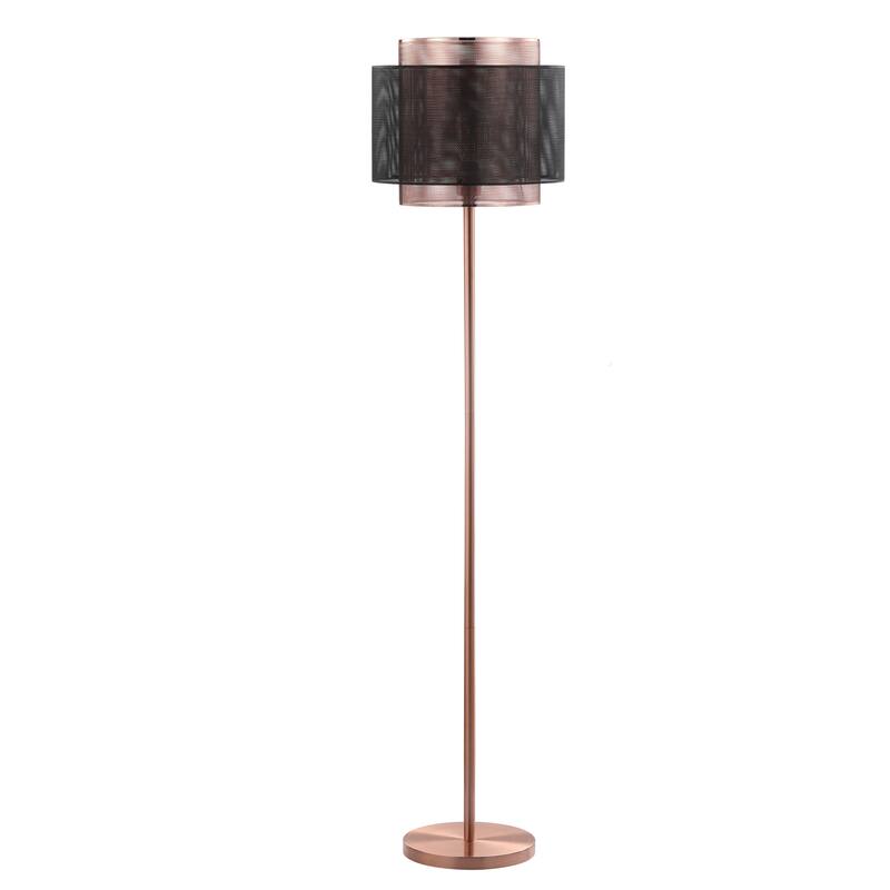 Regina 60.5" Metal LED Floor Lamp, Copper/Black by JONATHAN Y - 60.5" H x 13.75" W x 13.75" D