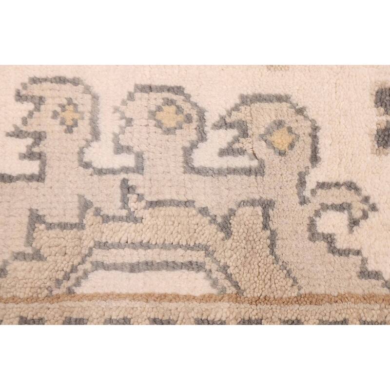 ECARPETGALLERY Hand-knotted Royal Oushak Cream Wool Rug - 8'2 x 10'3