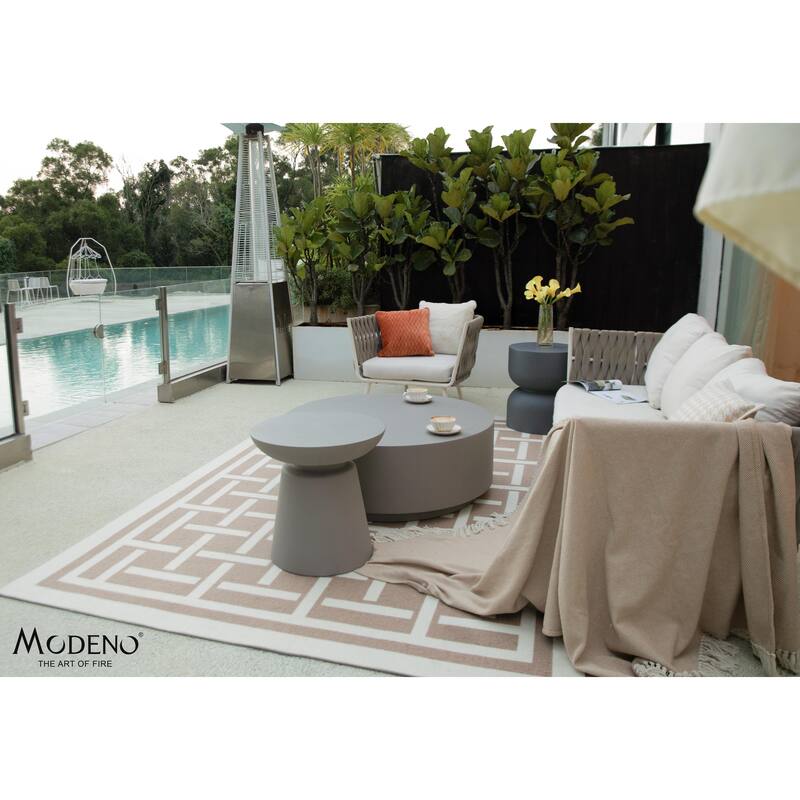 Elementi Home Rome 40" Round Concrete Coffee Table