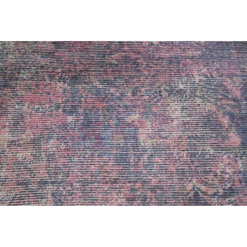 Hand Knotted Oriental Viscose Silk Carpet Modern Abstract Pink Abstract Area Rug - 7' 6'' X 5' 5''