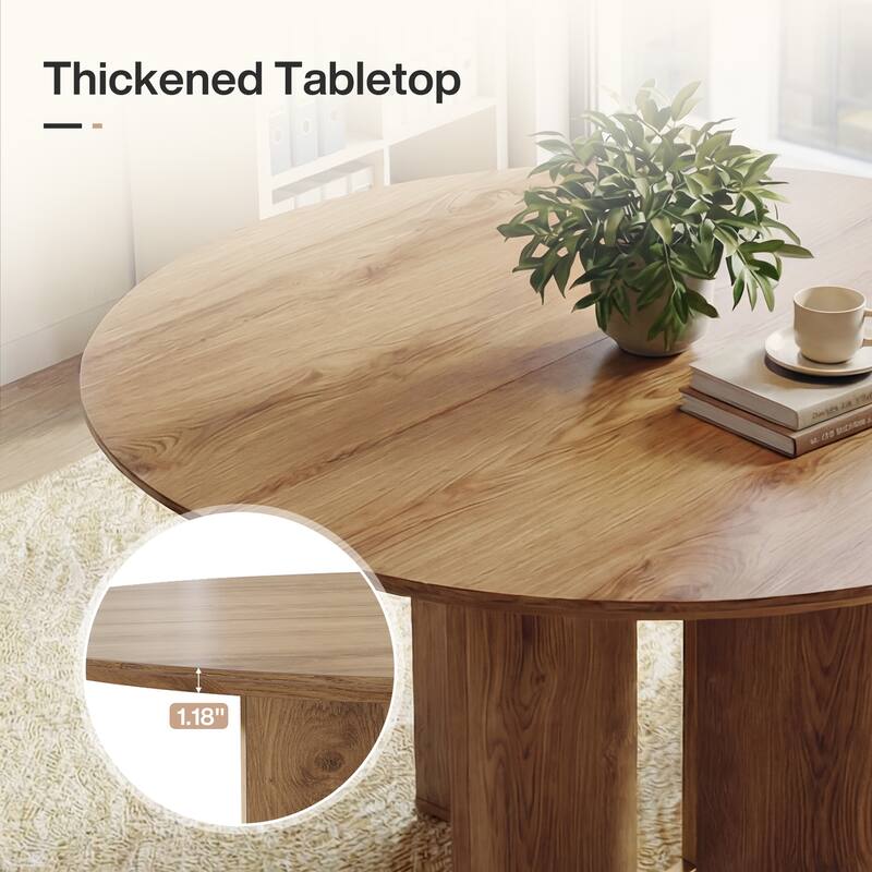 39.37" Conference Table for 4, Round Office Table with Lower Storage Shelf for Training, Seminar