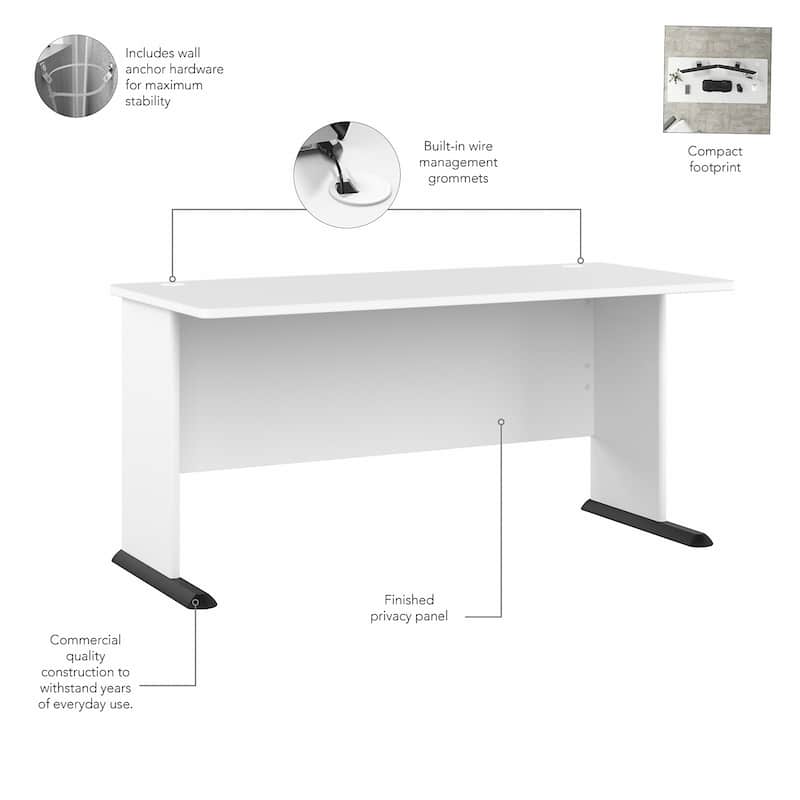 Studio A 60W Computer Desk with Drawers by Bush Business Furniture
