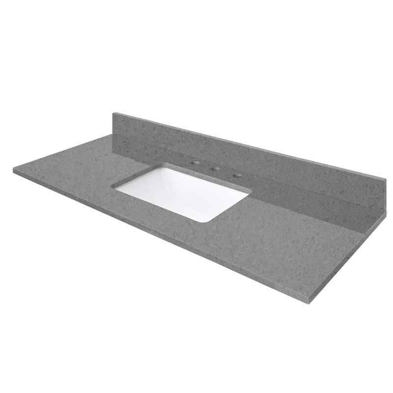 Avanity Quartz Vanity Top with Rectangular Undermount Sinks