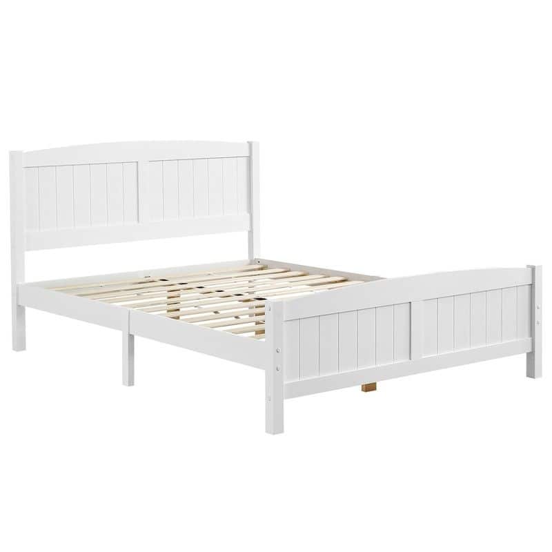 Full Size Solid Wood Bed Frame White