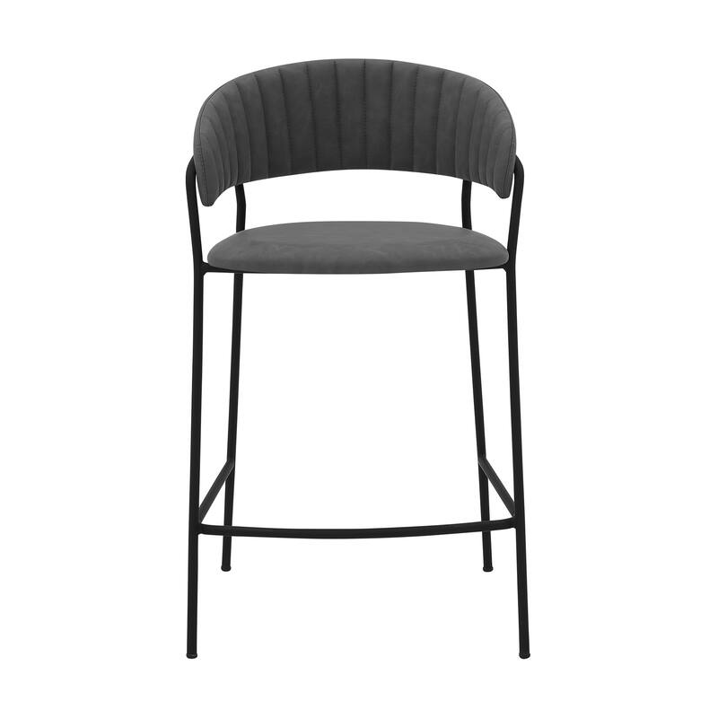 Nara Upholstered Barrel Seat Counter Height Bar Stool