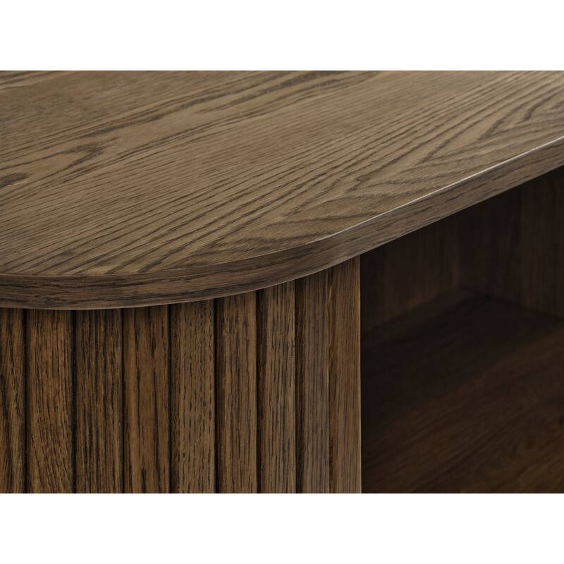Rye Studio Nicola Mid-Century Modern Rounded Sliding Door Cabinet 39"