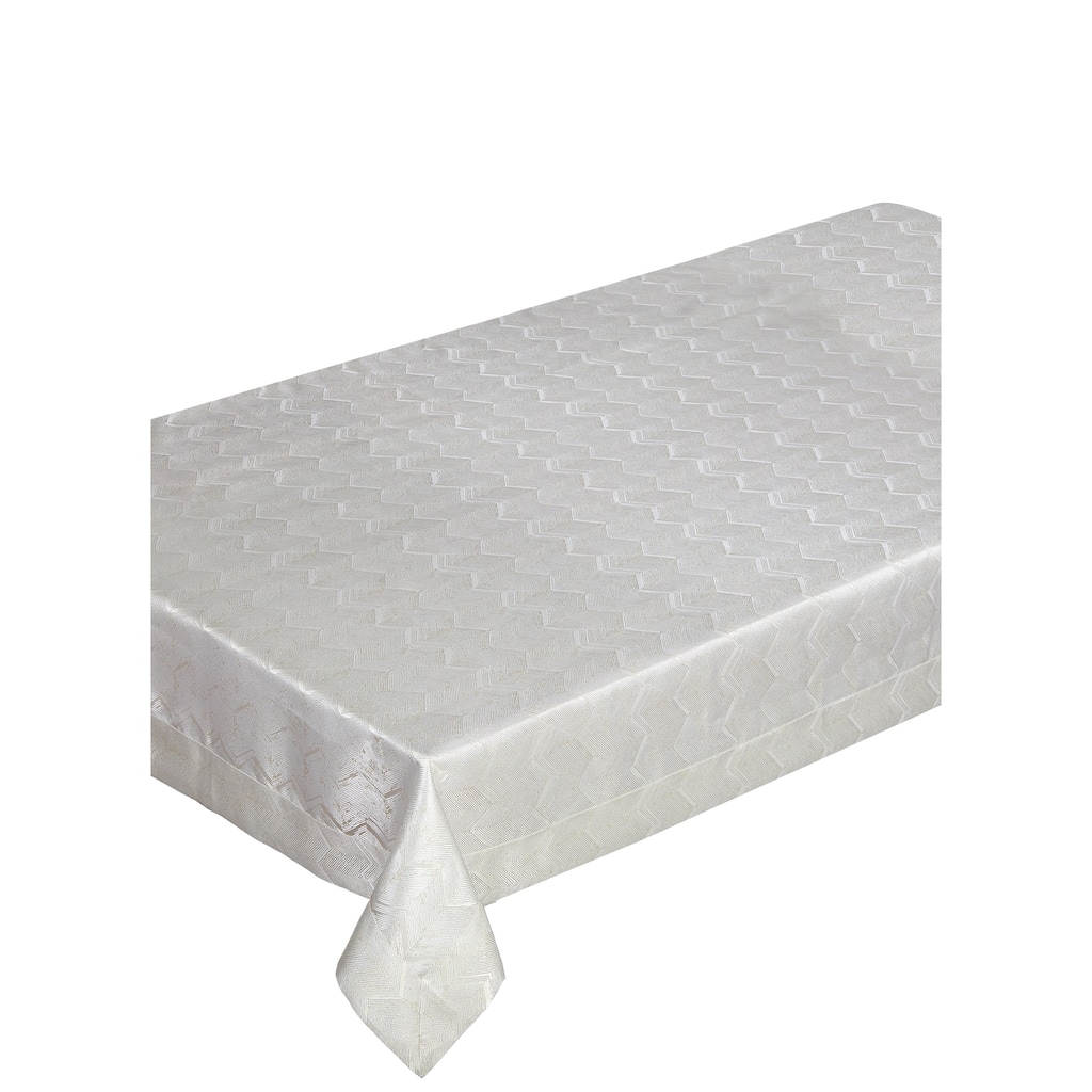 Violet Linen Princess Zig Zag Vertical Stripes Chevron Pattern Gold - Tablecloth