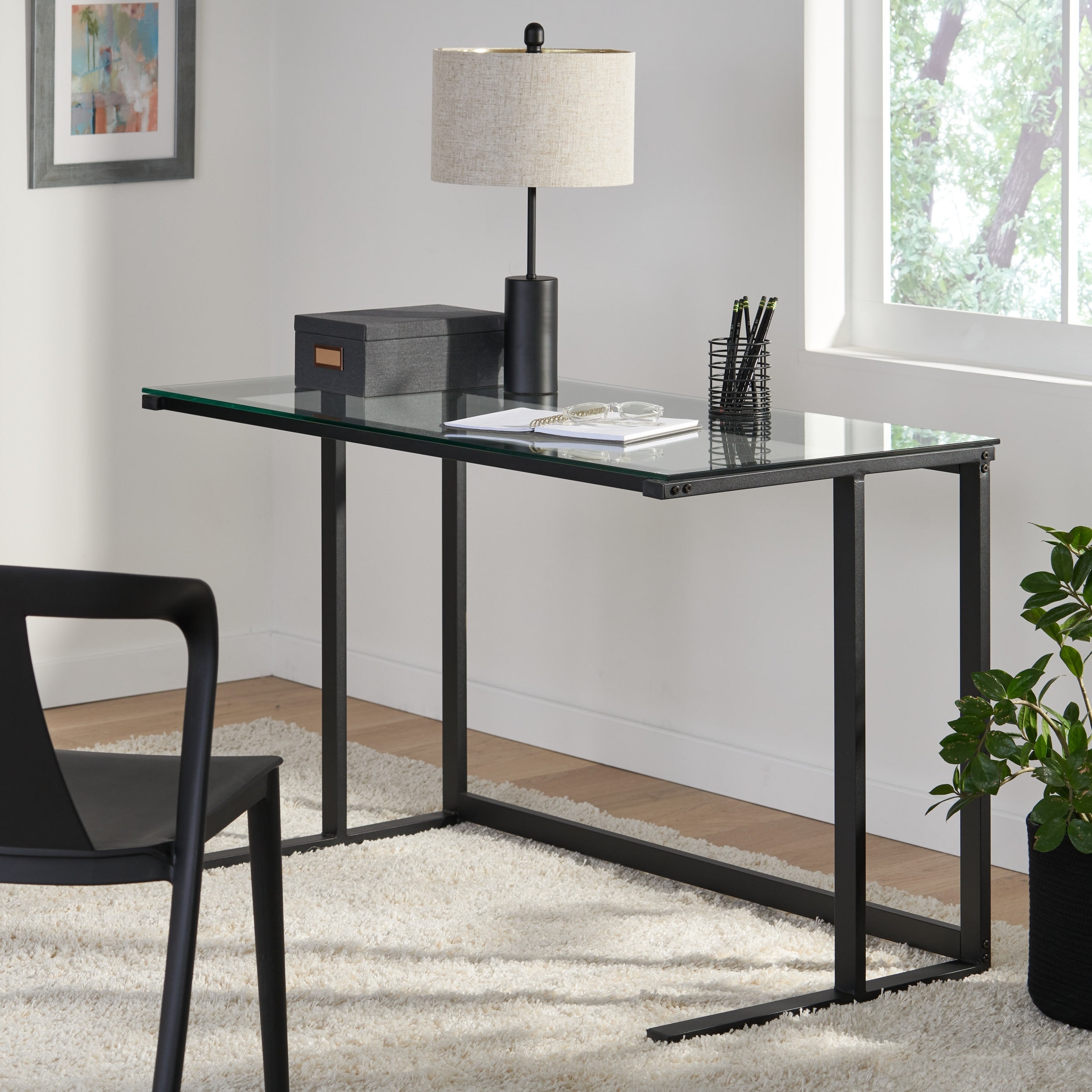 Black Glass Desks Bed Bath Beyond