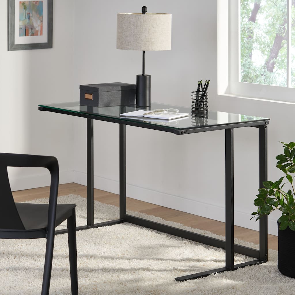 Eghan Glass Computer Desk by Christopher Knight Home