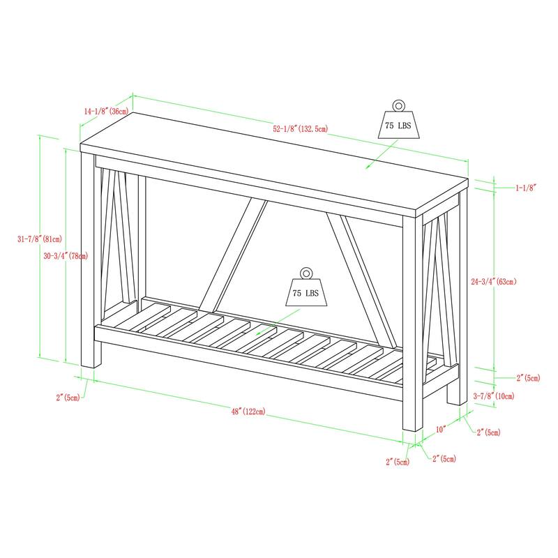 Middlebrook Paradise Hill A-frame Console Table
