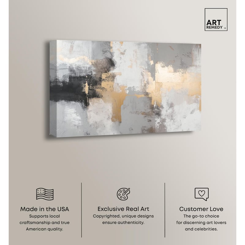 Gilded Gray II Canvas by Art Remedy, Gallery Wrapped