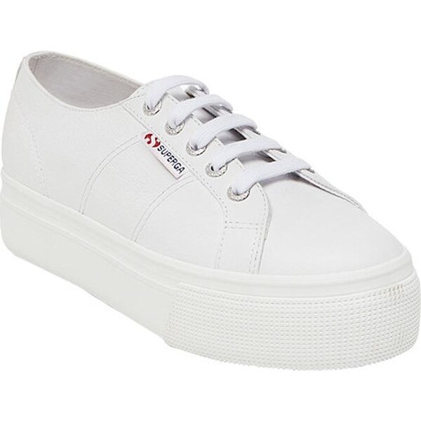 superga white leather platform