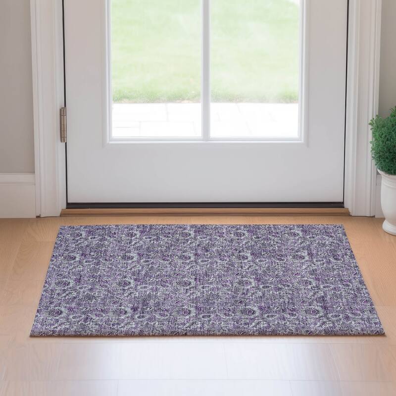 Premium Washable Super Soft Floral Mayfield Rug - Purple - 1' 8" x 2' 6" - Rectangle