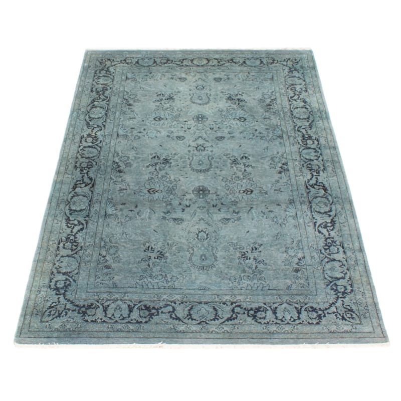 ECARPETGALLERY Hand-knotted Vibrance Teal Wool Rug - 4'7 x 7'4