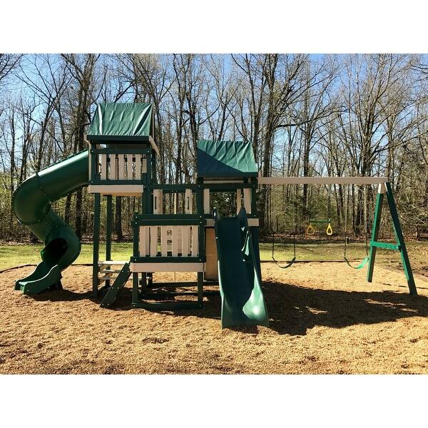 Congo Monkey Playsystem 4 with Swing Beam Green and Sand Bed Bath