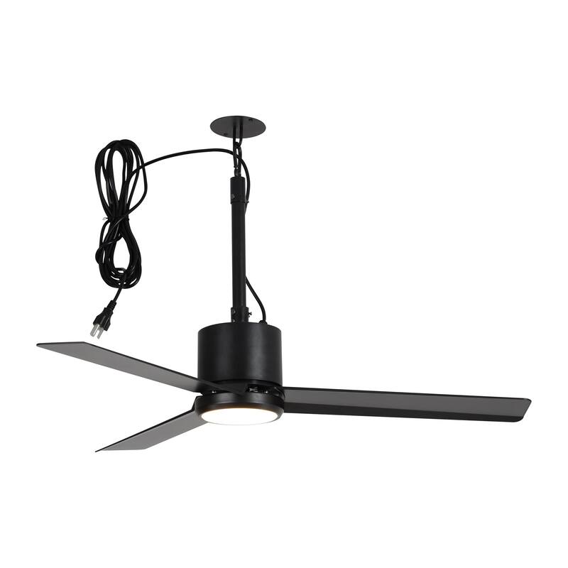 42" Indoor/Outdoor Black Plug-In Ceiling Fan with LED Light