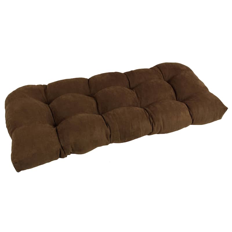 42-inch by 19-inch Rounded Back Microsuede Bench Cushion - 42 x 19 - Chocolate