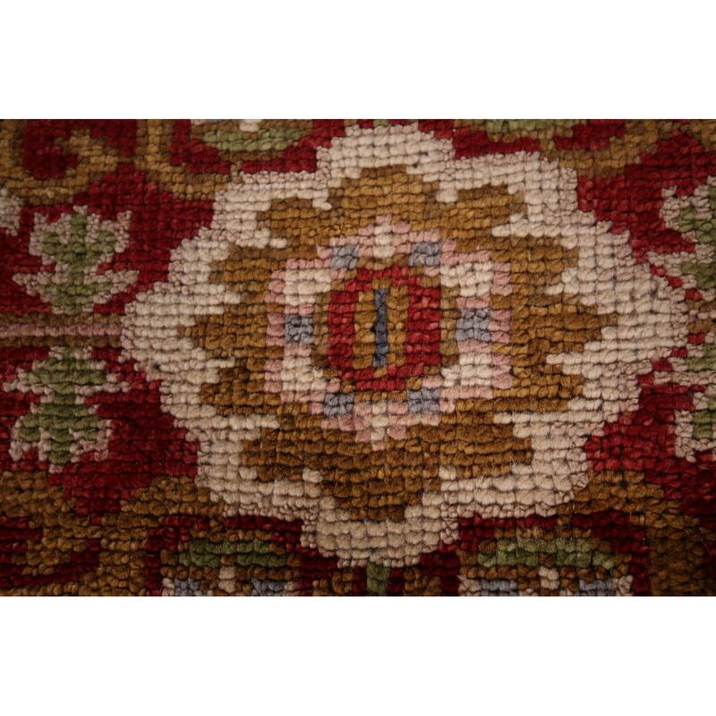 Geometric Heriz Serapi Indian Area Rug Handmade Red Wool Carpet - 7'10"x 10'0"