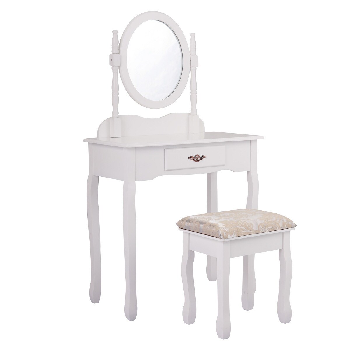 Vanity Table and Chair Set Makeup Dressing Table with Mirror and