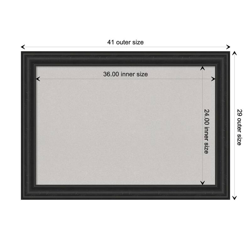 Shipwreck Black Framed Grey Corkboard Bulletin Board - Board Size 36x24