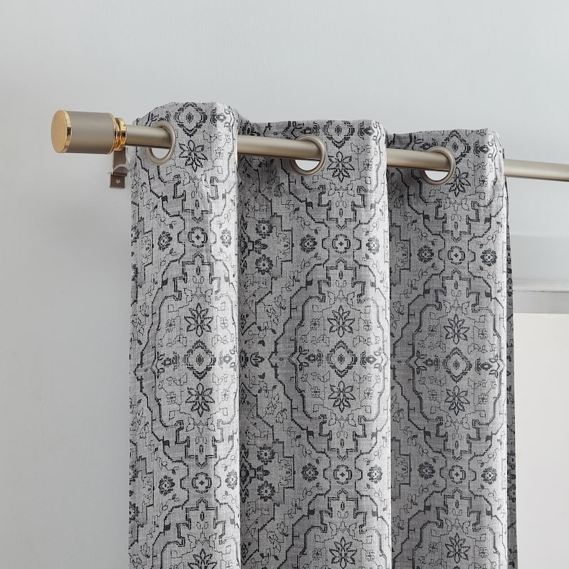 Berber Ikat Print Blackout Window Curtain Panel, Set of 2