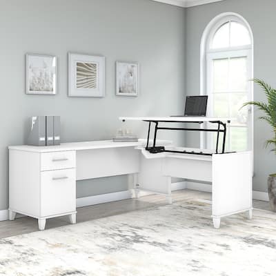 Somerset 72W 3 Position Sit to Stand L Shaped Desk by Bush Furniture