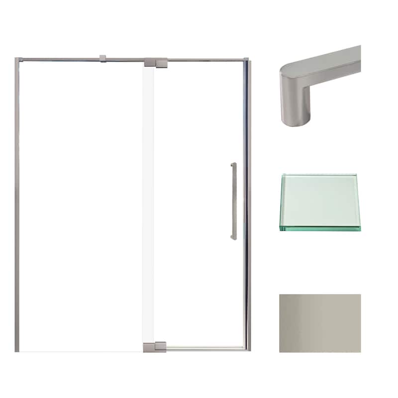 Transolid IPD607610C-R 76" High x 60" Wide Pivot Semi Frameless Shower - Brushed Stainless