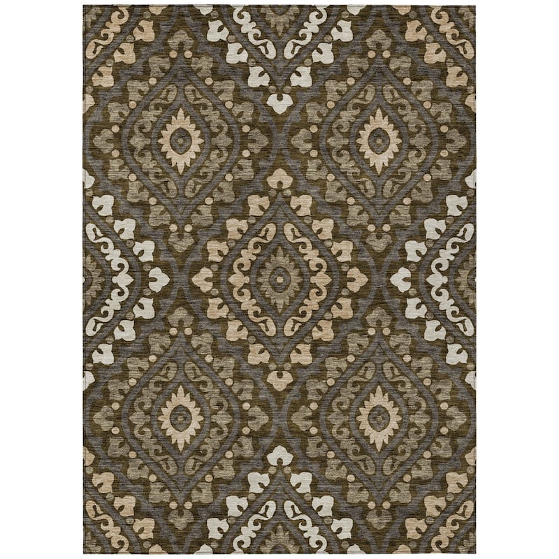 HomeRoots Floral Transitional Rectangle Outdoor Rug