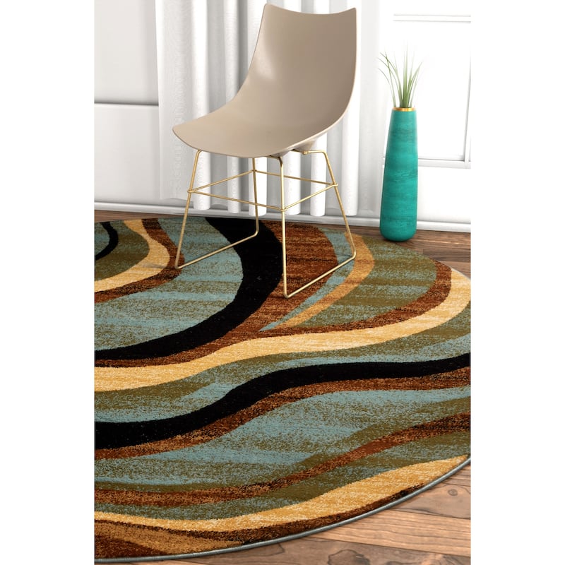 Well Woven Barclay Nirvana Waves Abstract Modern Waves Area Rug