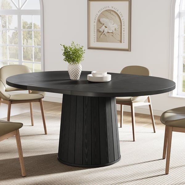 Rustic 55" Wood Dining Table Seats for 4-6 People, Kitchen Table for Dinning Room and Kitchen - N/A