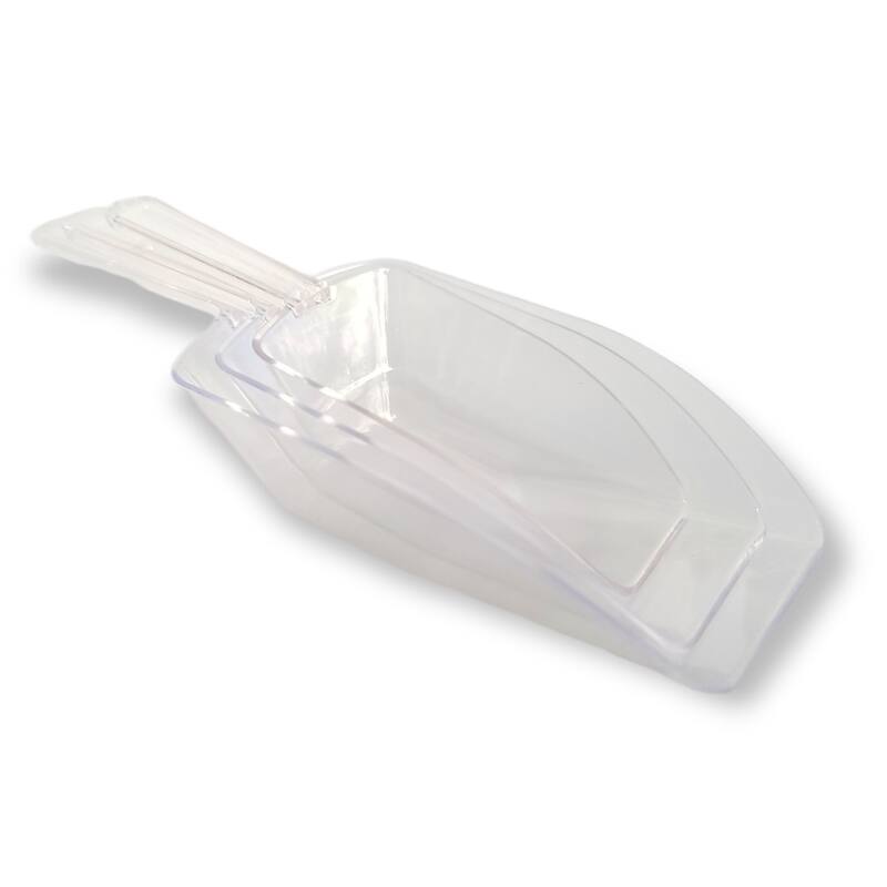 Handy Housewares 3 Piece Clear Plastic Kitchen Scoop Set - Nesting Sugar Scoop Set for Cereal, Oatmeal, Coffee, Powder