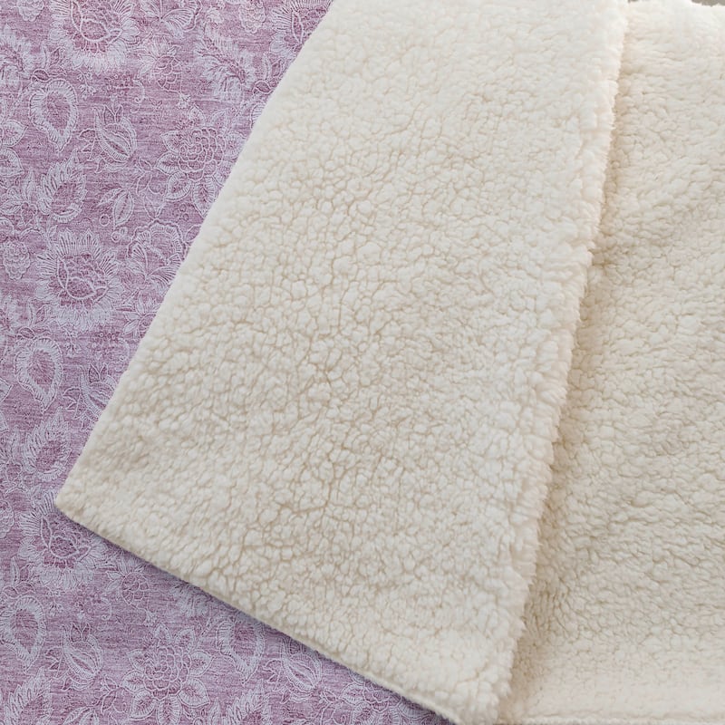 Premium Machine Washable Floral Sherpa Throw Blanket