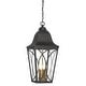 preview thumbnail 1 of 5, The Great Outdoors 73357 Cardigan 4 Light 11" Wide Outdoor Pendant Sand Coal Black / Olden Brass