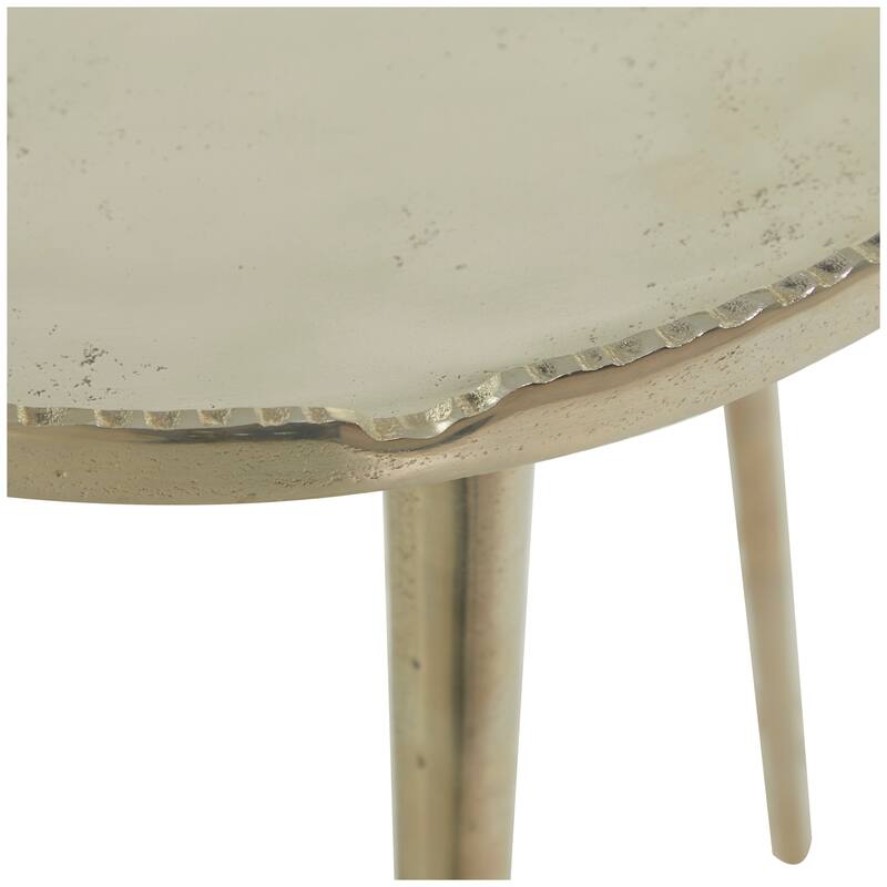 Black, Silver or Gold Aluminum Accent Table with Tray Top