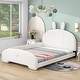 preview thumbnail 3 of 6, Full Upholstered Platform Bed with Cartoon Ears Headboard - Adorable, Low-Profile Silhouette