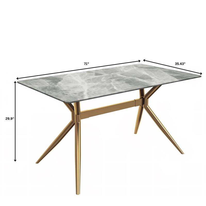 Elega Rectangular Dining Table with Sintered Stone/Glass Top