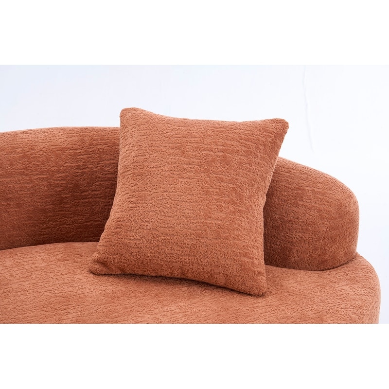 Single S-Curved Chenille Sofa Chair, No Assembly