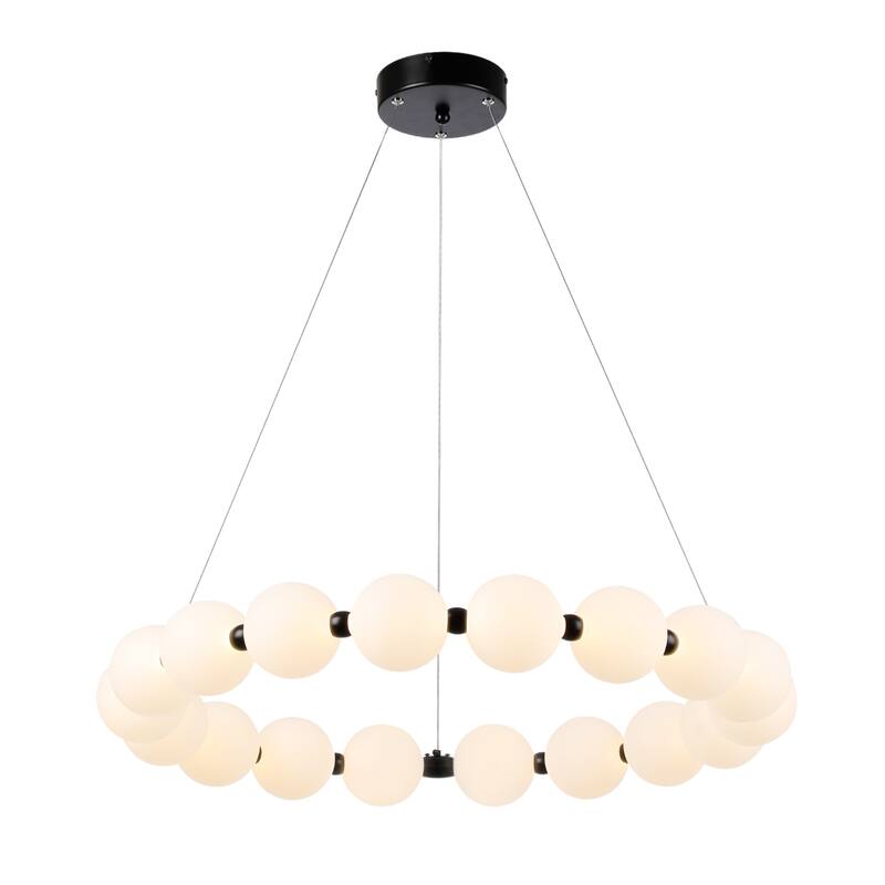 29.5" Wide Black Circular Orbit LED Integrated Chandelier